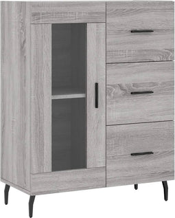 vidaXL - Dressoir - 69,5x34x90 - cm - bewerkt - hout - grijs - sonoma - eikenkleurig