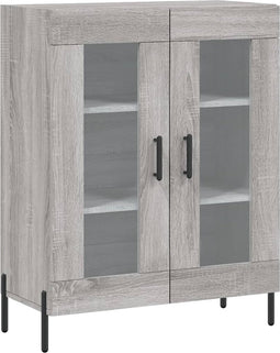 vidaXL - Dressoir - 69,5x34x90 - cm - bewerkt - hout - grijs - sonoma - eikenkleurig