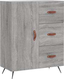vidaXL - Dressoir - 69,5x34x90 - cm - bewerkt - hout - grijs - sonoma - eikenkleurig