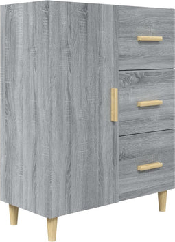 vidaXL - Dressoir - 69,5x34x90 - cm - bewerkt - hout - grijs - sonoma - eikenkleurig