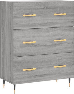 vidaXL - Dressoir - 69,5x34x90 - cm - bewerkt - hout - grijs - sonoma - eikenkleurig
