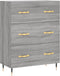 vidaXL - Dressoir - 69,5x34x90 - cm - bewerkt - hout - grijs - sonoma - eikenkleurig