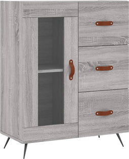 vidaXL - Dressoir - 69,5x34x90 - cm - bewerkt - hout - grijs - sonoma - eikenkleurig