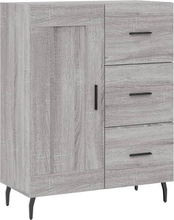 vidaXL - Dressoir - 69,5x34x90 - cm - bewerkt - hout - grijs - sonoma - eikenkleurig
