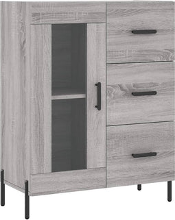 vidaXL - Dressoir - 69,5x34x90 - cm - bewerkt - hout - grijs - sonoma - eikenkleurig
