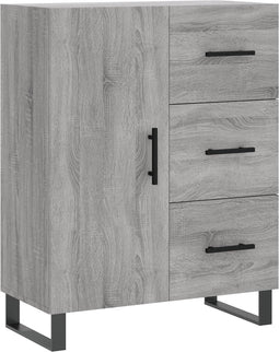 vidaXL - Dressoir - 69,5x34x90 - cm - bewerkt - hout - grijs - sonoma - eikenkleurig