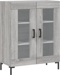 vidaXL - Dressoir - 69,5x34x90 - cm - bewerkt - hout - grijs - sonoma - eikenkleurig