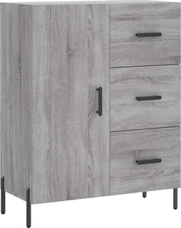 vidaXL - Dressoir - 69,5x34x90 - cm - bewerkt - hout - grijs - sonoma - eikenkleurig