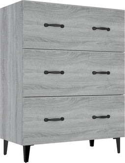 vidaXL - Dressoir - 69,5x34x90 - cm - bewerkt - hout - grijs - sonoma - eikenkleurig