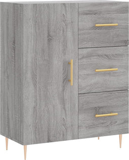 vidaXL - Dressoir - 69,5x34x90 - cm - bewerkt - hout - grijs - sonoma - eikenkleurig