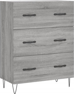 vidaXL - Dressoir - 69,5x34x90 - cm - bewerkt - hout - grijs - sonoma - eikenkleurig