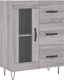 vidaXL - Dressoir - 69,5x34x90 - cm - bewerkt - hout - grijs - sonoma - eikenkleurig