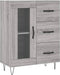 vidaXL - Dressoir - 69,5x34x90 - cm - bewerkt - hout - grijs - sonoma - eikenkleurig