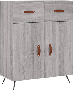 vidaXL - Dressoir - 69,5x34x90 - cm - bewerkt - hout - grijs - sonoma - eikenkleurig