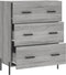 vidaXL - Dressoir - 69,5x34x90 - cm - bewerkt - hout - grijs - sonoma - eikenkleurig