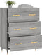vidaXL - Dressoir - 69,5x34x90 - cm - bewerkt - hout - grijs - sonoma - eikenkleurig