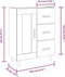 vidaXL - Dressoir - 69,5x34x90 - cm - bewerkt - hout - grijs - sonoma - eikenkleurig