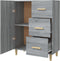 vidaXL - Dressoir - 69,5x34x90 - cm - bewerkt - hout - grijs - sonoma - eikenkleurig