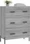 vidaXL - Dressoir - 69,5x34x90 - cm - bewerkt - hout - grijs - sonoma - eikenkleurig