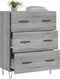vidaXL - Dressoir - 69,5x34x90 - cm - bewerkt - hout - grijs - sonoma - eikenkleurig