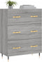 vidaXL - Dressoir - 69,5x34x90 - cm - bewerkt - hout - grijs - sonoma - eikenkleurig