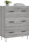 vidaXL - Dressoir - 69,5x34x90 - cm - bewerkt - hout - grijs - sonoma - eikenkleurig
