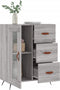 vidaXL - Dressoir - 69,5x34x90 - cm - bewerkt - hout - grijs - sonoma - eikenkleurig