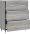 vidaXL - Dressoir - 69,5x34x90 - cm - bewerkt - hout - grijs - sonoma - eikenkleurig