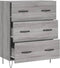 vidaXL - Dressoir - 69,5x34x90 - cm - bewerkt - hout - grijs - sonoma - eikenkleurig