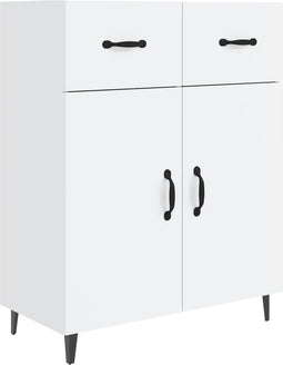 vidaXL - Dressoir - 69,5x34x90 - cm - bewerkt - hout - hoogglans - wit