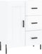 vidaXL - Dressoir - 69,5x34x90 - cm - bewerkt - hout - hoogglans - wit