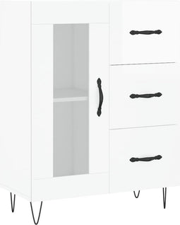 vidaXL - Dressoir - 69,5x34x90 - cm - bewerkt - hout - hoogglans - wit