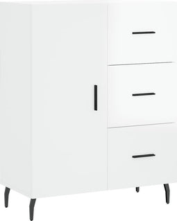 vidaXL - Dressoir - 69,5x34x90 - cm - bewerkt - hout - hoogglans - wit