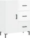 vidaXL - Dressoir - 69,5x34x90 - cm - bewerkt - hout - hoogglans - wit