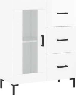 vidaXL - Dressoir - 69,5x34x90 - cm - bewerkt - hout - hoogglans - wit
