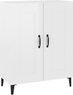 vidaXL - Dressoir - 69,5x34x90 - cm - bewerkt - hout - hoogglans - wit
