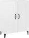 vidaXL - Dressoir - 69,5x34x90 - cm - bewerkt - hout - hoogglans - wit