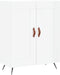 vidaXL - Dressoir - 69,5x34x90 - cm - bewerkt - hout - hoogglans - wit