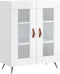 vidaXL - Dressoir - 69,5x34x90 - cm - bewerkt - hout - hoogglans - wit