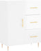 vidaXL - Dressoir - 69,5x34x90 - cm - bewerkt - hout - hoogglans - wit