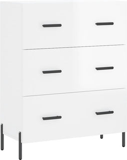 vidaXL - Dressoir - 69,5x34x90 - cm - bewerkt - hout - hoogglans - wit