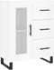 vidaXL - Dressoir - 69,5x34x90 - cm - bewerkt - hout - hoogglans - wit