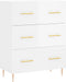 vidaXL - Dressoir - 69,5x34x90 - cm - bewerkt - hout - hoogglans - wit