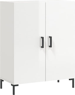 vidaXL - Dressoir - 69,5x34x90 - cm - bewerkt - hout - hoogglans - wit
