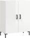 vidaXL - Dressoir - 69,5x34x90 - cm - bewerkt - hout - hoogglans - wit