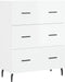 vidaXL - Dressoir - 69,5x34x90 - cm - bewerkt - hout - hoogglans - wit