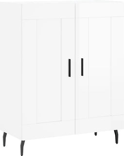 vidaXL - Dressoir - 69,5x34x90 - cm - bewerkt - hout - hoogglans - wit
