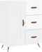 vidaXL - Dressoir - 69,5x34x90 - cm - bewerkt - hout - hoogglans - wit