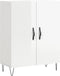 vidaXL - Dressoir - 69,5x34x90 - cm - bewerkt - hout - hoogglans - wit