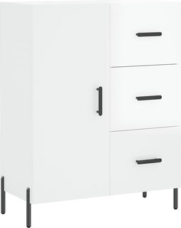 vidaXL - Dressoir - 69,5x34x90 - cm - bewerkt - hout - hoogglans - wit